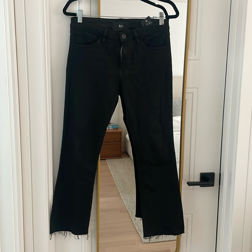 3x1 Black flare cropped jeans
